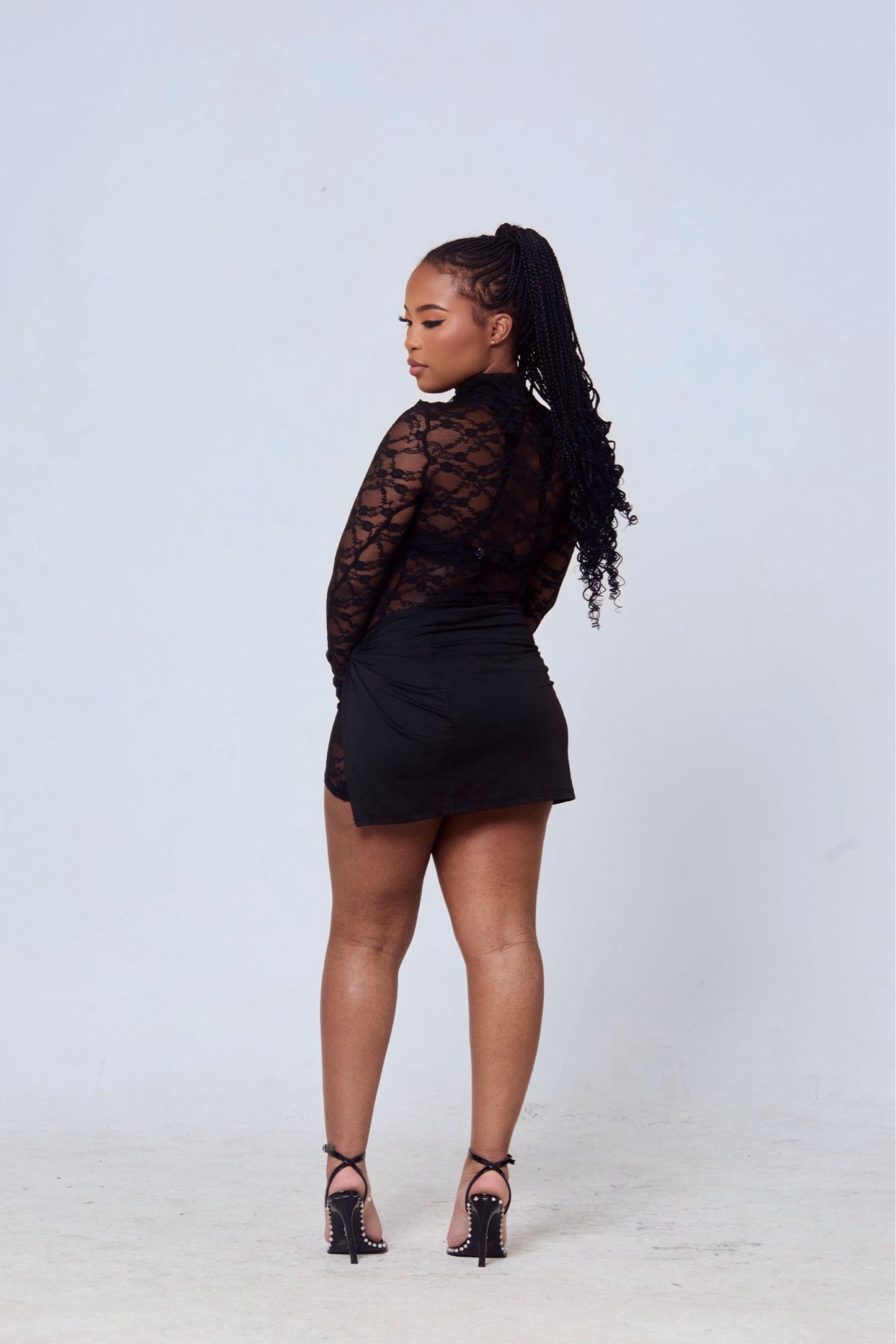 Mwila Lace Illusion Mini Dress