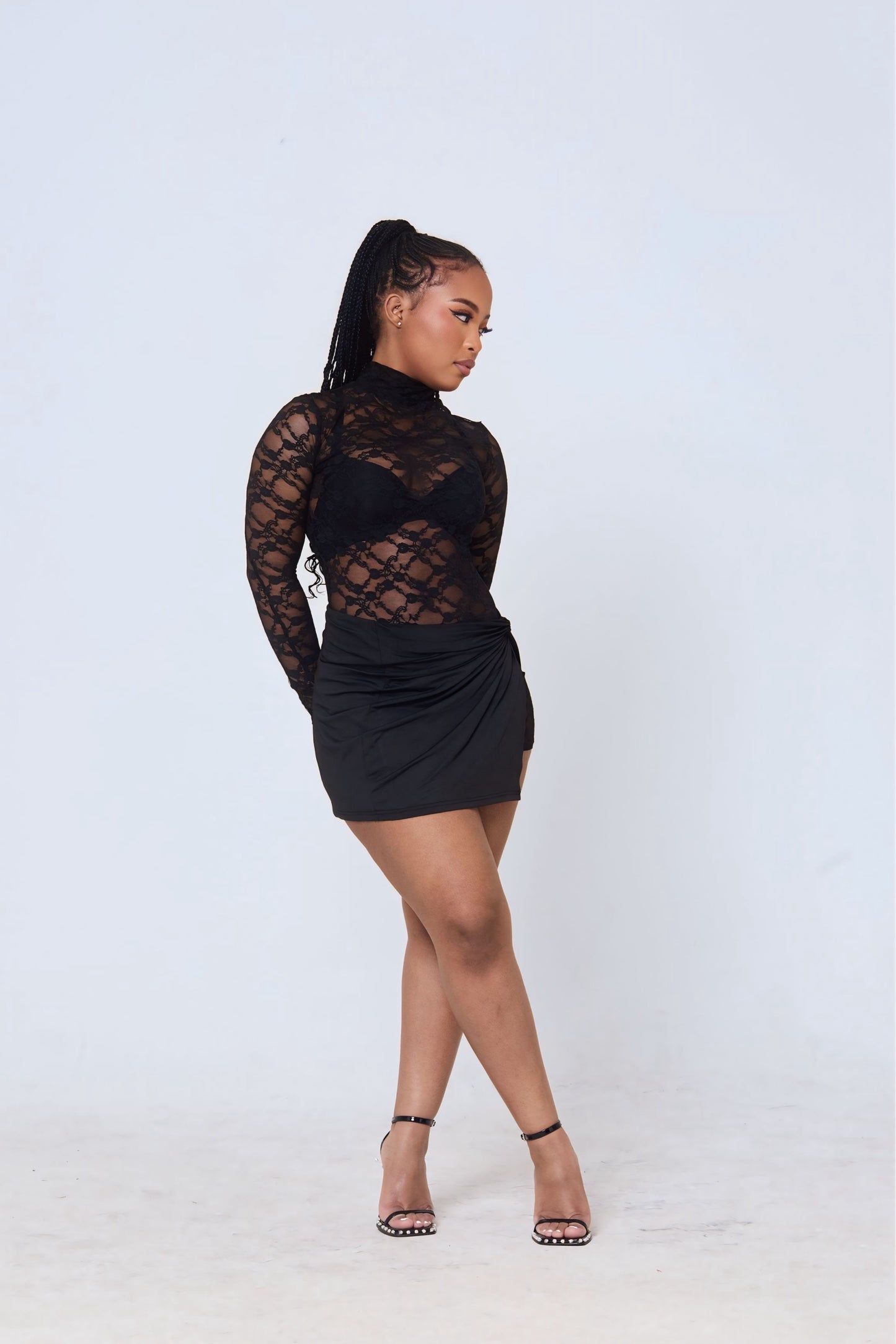 Mwila Lace Illusion Mini Dress
