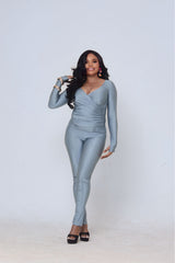 Natasha Luxe Two-Piece Set – Steel Blue