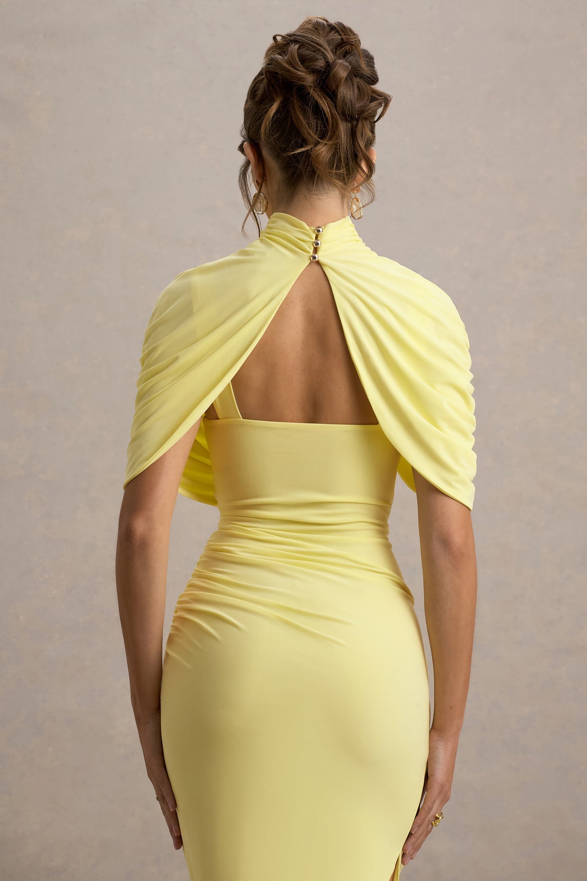 Kalina Golden Cape Midi Dress