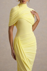 Kalina Golden Cape Midi Dress