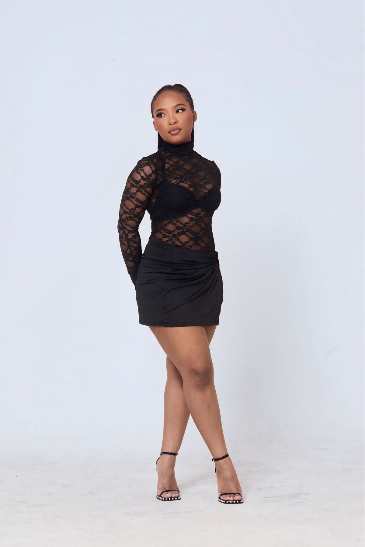 Mwila Lace Illusion Mini Dress