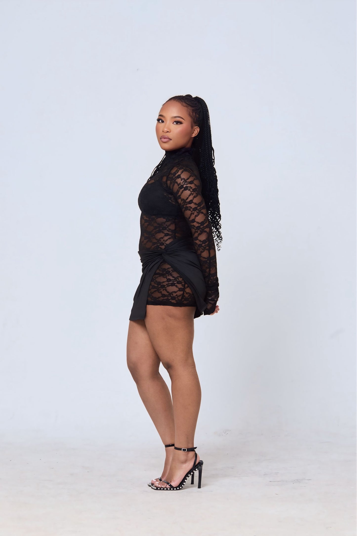 Mwila Lace Illusion Mini Dress