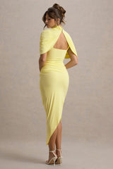 Kalina Golden Cape Midi Dress