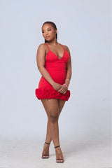 Sarafina Rosette Mini Dress – Red