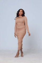 Chipo One-Shoulder Maxi Dress – Chocolate Brown