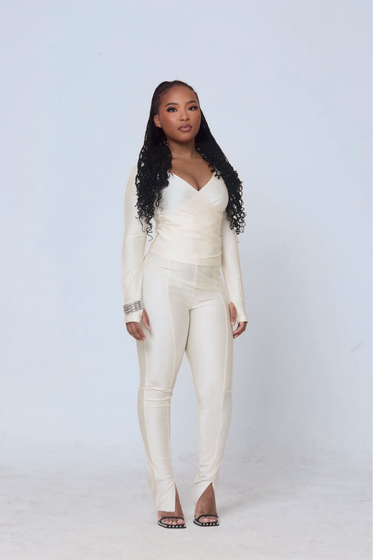 Lombe Elegant Two-Piece Set – Ivory